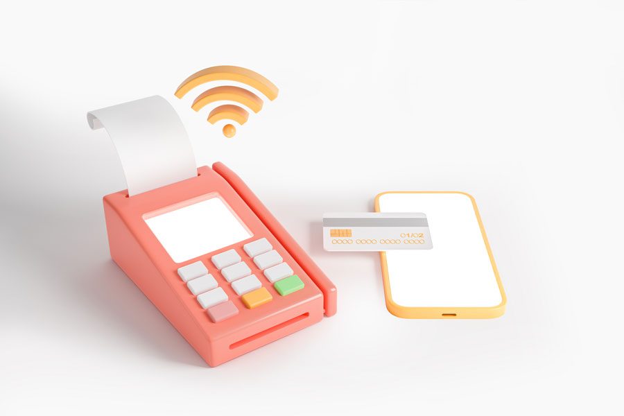 a 3d rendering of a wireless payment point
