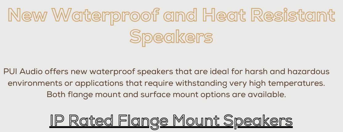 IP Rated and Heat Resistant Speakers