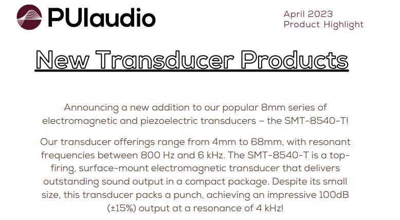 Surface Mount Transducer – Product Highlight